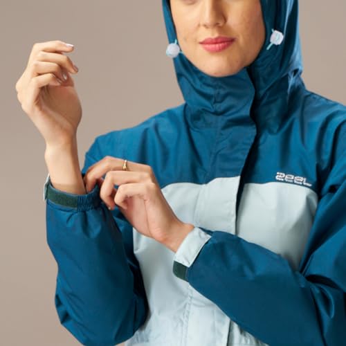 Image of ZEEL Rain Coat for Women Waterproof with Adjustable Hood, Rainwear Suit with Backpack Friendly Pleate, Front Zip with Snap Button Flap, Pants for Ladies (ELS508, Pink, L)