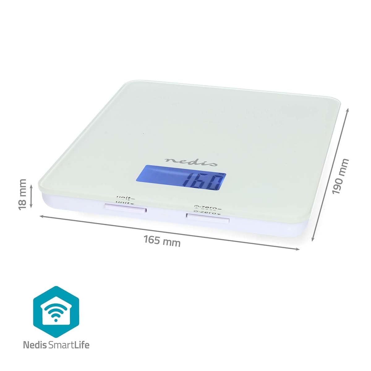 SmartLife Küchenwaage - Bluetooth - Glas/Kunststoff - Weiss