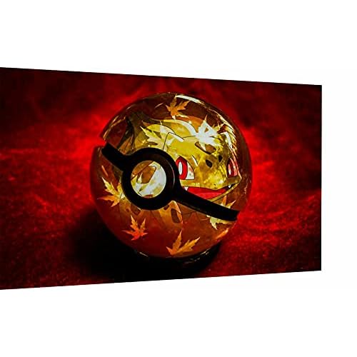 Magic Canvas Art - Bilder Pokemon Pokeball Leinwandbild 1- teilig Hochwertiger Kunstdruck modern Wandbilder Wanddekoration Design Wand Bild – A3485, Größe: 120 x 80 cm