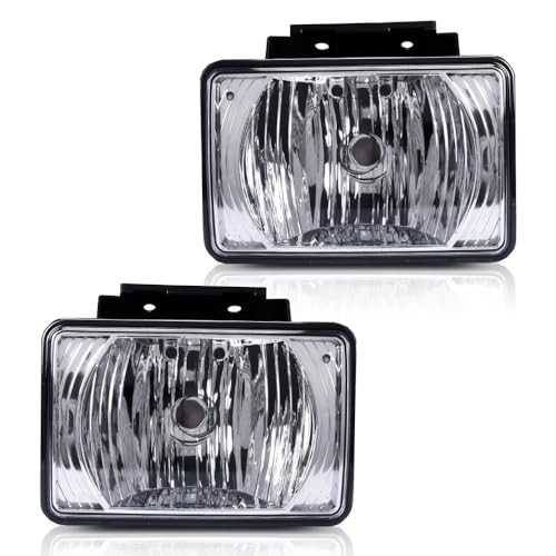 G-PLUS Front Fog Lights Lamps Assembly Pair, Fit For Chevy Colorado/GMC Canyon 2004-2012/Fit Isuzu i-Series 2006-2008 Clear Driving Fog Lamp Replacement Left+Right 04-12 Colorado/Canyon