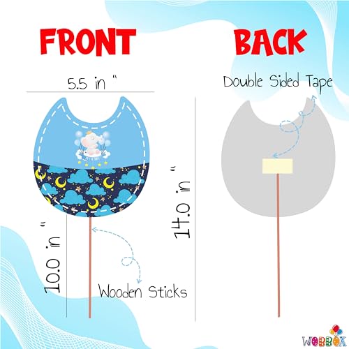 Image of WOBBOX Baby Shower Combo of Photo Booth Party Props and Sash - Combo EP