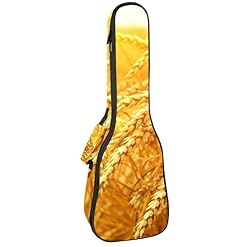 Housse pour ukulélé – Grain d’oreille jaune d’automne – Rembourrage épais en éponge de 10 mm – 53,3 cm – Avec sangles… - Les Beatles, Paul McCartney, John Lennon, RIngo Starr, George Harrison