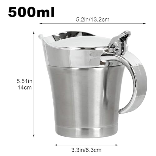 Saucière en acier inoxydable 500ml isotherme à double paroi avec couvercle - 6