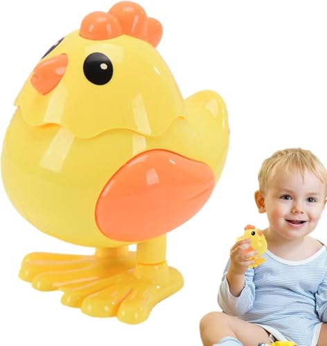 Image of Crackles Wind-Up Jumping Chicken Hen Toy | Key-Operated Crank Mini Hen For Babies | Spring Hopping Action |Crawling Walking Toy Set for Kids | Party Favor & Birthday Gift for Boys and Girls -Pack of 3