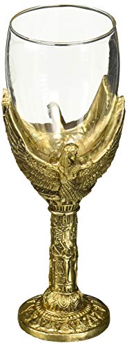 Design Toscano JQ9685 Egyptian Goddess Isis Wine Goblet, 7 Inch, Faux Gold 