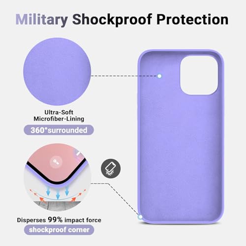 Image of Elzzi Microfiber Candy Case Compatible for iPhone 14 PRO, Shockproof Slim Back Cover Liquid Silicone Case (Purple)