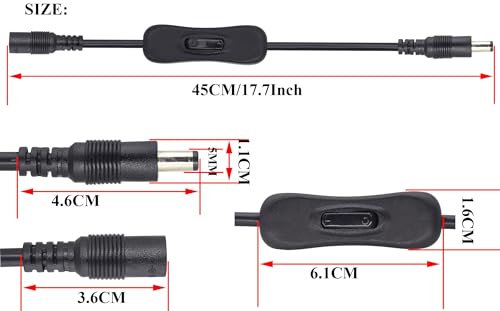 Cable con interruptor para cámaras de 12V que evita desenchufar el alimentador CC 2