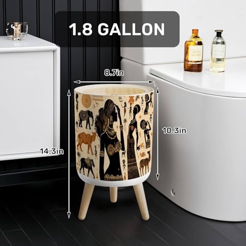 Caneca de basura redonda con tapa 7L miniatura 2