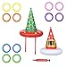 TAZEMAT 2 pcs Chapeau Gonflable pour Fête Noël Ring Toss Game Jeu de Soirée en Forme Sapin Père Noël avec 12 Anneaux de Lancer Jouet Interactif Intérieur Extérieur pour Party Anniversaire
