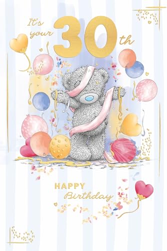 Me To You Tatty Teddy Its Your 30th Luxury Gold Embellished Birthday Card 6 X 9 Inches - Official Collection