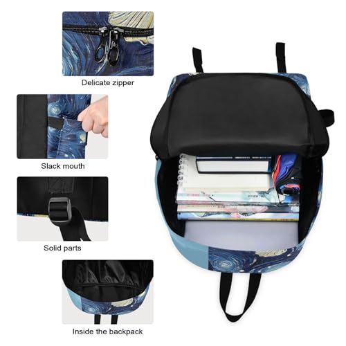 Painting Seashells Print Backpack Set with Lunch Bag, Large Capacity Travel Backpacks and Lunch Box Insulated for Commute Hiking Picnic3