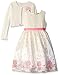 American Princess Girls' Embroidered Sweater Dress with Pink Cardi