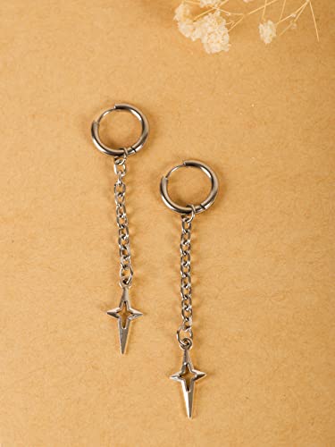 Sacina Gothic Punk Spike Star Hoop Earrings, Goth Emo Grunge Y2k Earrings, Goth Jewelry, Christmas Jewelry Gift For Women4