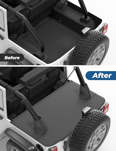 JOYTUTUS Tonneau Cover Compatible with Wrangler JKU 4 Doors, JK Cargo Trunk Cover Tailgate Cover JK Accessories for 2007-2018 Wrangler JK Unlimited