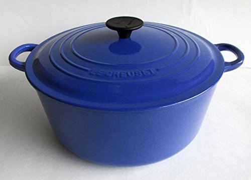 Le Creuset Horno francés redondo de hierro fundido esmaltado de 13-1/4 cuartos de galón, cobalto