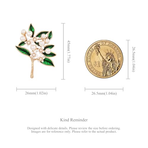 Image of SHE'S FREE STYLE JUST FOR YOU Handmade Gardenia Brooches and Pins For Women, Enamel Flower Brooch Green Leaves Pins Hand Dripping Oil Jewelry Brooch Pins Fashion Garland Safety Pins