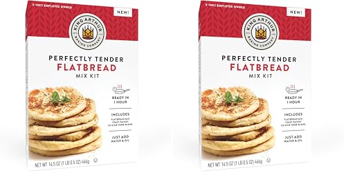 King Arthur Baking Company Perfectly Tender Flatbread Mix Kit 16.5 oz., Baking Mix - Ready in 1 hour (Pack of 2)