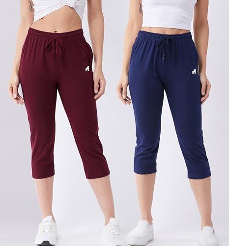 Image of Modeve Women Solid Cotton Blend Capri for summer|| Summer Wear