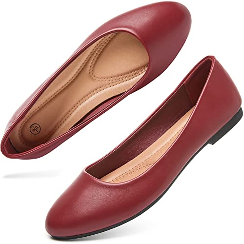 Image of Hash Bubbie Women's Flats Shoes Ballet Flats Dress Shoes Comfortable PU Leather Slip on Shoes for Women
