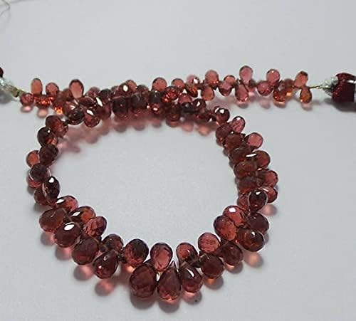 Grenat rouge du Mozambique en perles gouttes facettées pour la création de bijoux précieux