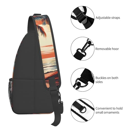 Bolso cruzado con diseño Hawaii Palm Tree para viaje y trekking miniatura 5