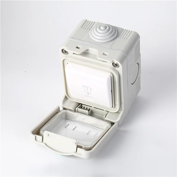 bosig® Water Proof Plastic Box with Bell Switch and Socket gaurd Use in roof top Wall Mount Three Phase IP55 Bell Switch Outdoor Bell Switch | electrical bell switch | Bell switch for home 2