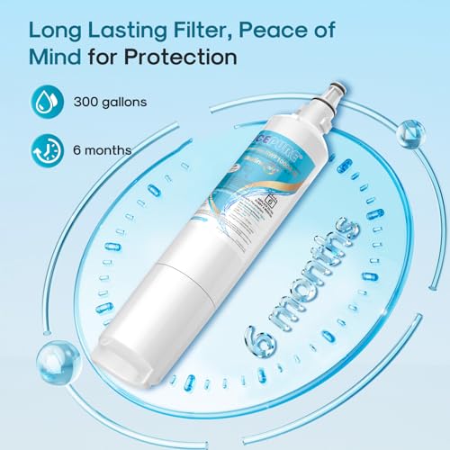 Image of ICEPURE Alkaline 5231JA2006A Refrigerator Water Filter Replacement for LG LT600P, kenmore 9990, KENMORECLEAR 46-9990, FML-2, 5231JA2006B, WF300, R-9990, WFC2001, LSC27931ST, Enhances PH, 3Pack