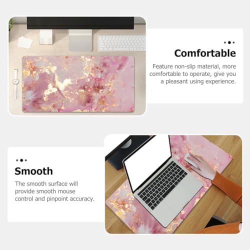 Tapis de Bureau Rose Surface Lisse pour Glisse Fluide