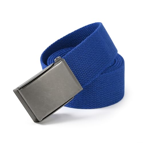 Image of Mile High Life Canvas Web Belt | Cut to Fit Up to 52 inch | Flip-Top Matte Silver Nickel Buckle 12 Colors