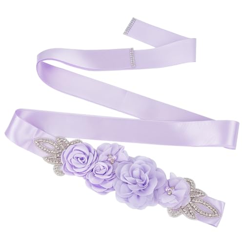 BENECREAT Pearls Rhinestone Sash Belt, Dresses Floral Sash Belts for Party, Wedding, Prom, Bridal Dress Decor