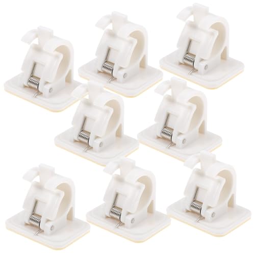 LAPYAPPE 8個 粘着式窓枠用ロッドホルダー 製 耐久性抜群 強力接着 無釘設置 シャワーカーテンやクローゼットに対応 多用途ブラケット ホワイ