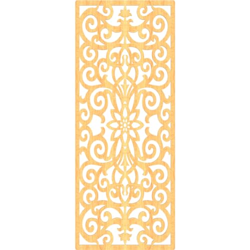 Image of Buel Decorative Pierced Fretwork Wood Wall Panels, 31 3 /8 inchW x 79 3 /8 inchH x 1 /4 inchT, Cherry
