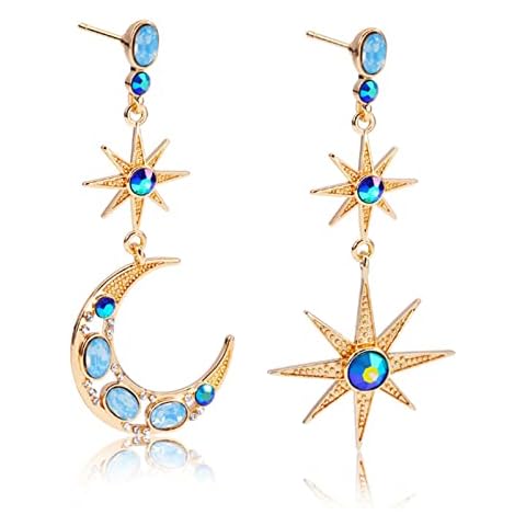 Sun Moon Drop Dangle Earrings Cubic Zirconia Earrings S925 Silver Needle for Women Cover