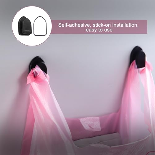 Image of Car Trash Bag Hanging Disposable Car Garbage Bag Pack of 200 Small Auto Trash Bag for Car with 4 Hook for Car Kitchens Bedrooms Offices During Travel and Camping (Pink)