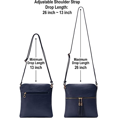 Image of Solene Womens Lightweight Medium Crossbody Purse with Tassel, Perfect Size Crossbody Bags for Daily Use, travel
