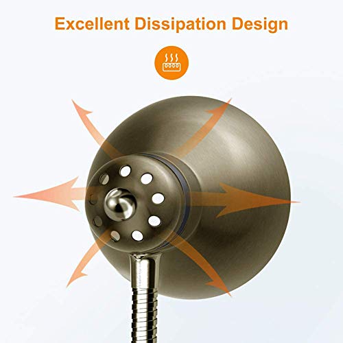 Image of LEPOWER Metal Desk Lamp, Adjustable Goose Neck Table Lamp, Eye-Caring Study Desk Lamps for Bedroom, Study Room and Office (Bronze) | Compact & Sturdy, Space-Saving for Bedside & Dorm, E26 Table Lamp, Eye-Caring, Ldeal for Study, Office, Back to School