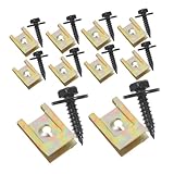 PERSELOSO 10セット 自動車用クリップナットとスクリュー 耐久性属製 ワッシャー付きで 固定 カーインテリア ドアパネル用取付パーツ 向け簡単