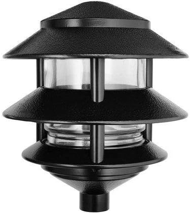 RAB Lighting LL322B Incandescent 3 Tier Lawn Light, A-19 Type, 75W Power, 1220 Lumens, 120VAC, Black (Pack of 2)