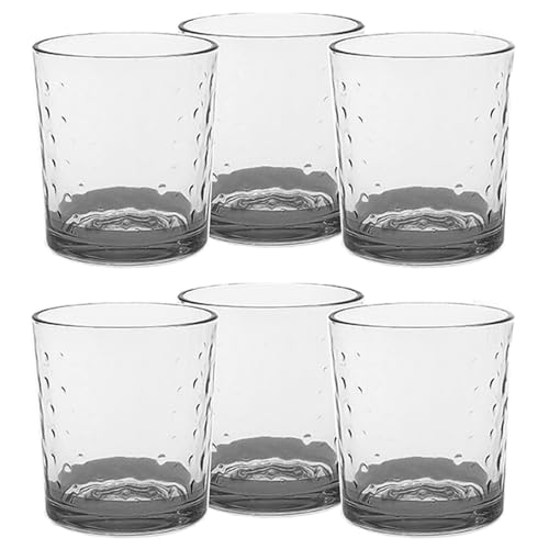 Bicchieri Eleganti per Stile e Raffinatezza in Vetro 26 cl Set di 6 fondo grigio fume' in casa per Ogni Tavola e Occasione bar hotel ristorante