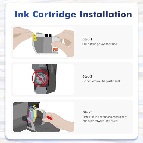 Image of LC401XL MFC-J1010DW LC401 Ink Cartridges for Brother Printer MFC J101DW | Compatible for Brother LC401XL 401 MFC-J1010DW MFC-J1170DW MFC-J1012DW MFC-J1800DW J1010DW - 4 Pack Black Cyan Magenta Yellow