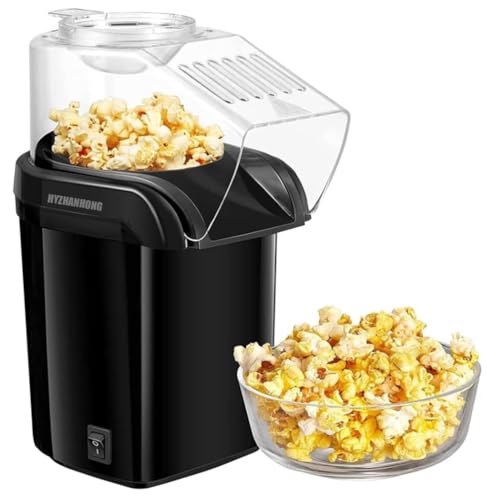 HYZHANHONG Máquina de Palomitas de maíz de Aire Caliente Nostalgia de 1200 W con Taza medidora y Tapa extraíble, máquina de Palomitas de maíz rápida de 3 Minutos para película casera