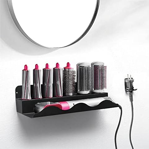 DALUOBO Wall Mounted Hair Curler Storage Rack For Dyson Airwrap Bathroom Shelf Hair Care Tool Stand Cover