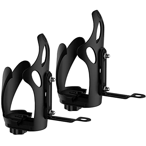 GOURIXIN Portabidón Bicicleta, Ligero y Fuerte Soporte para Botellas de Agua para Ciclismo al Aire Libre, para Carretera Bicicleta de montaña Black 2 Pack Cover