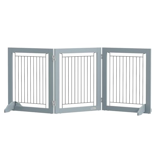 PawHut Foldable Wooden Pet Barrier Gate
