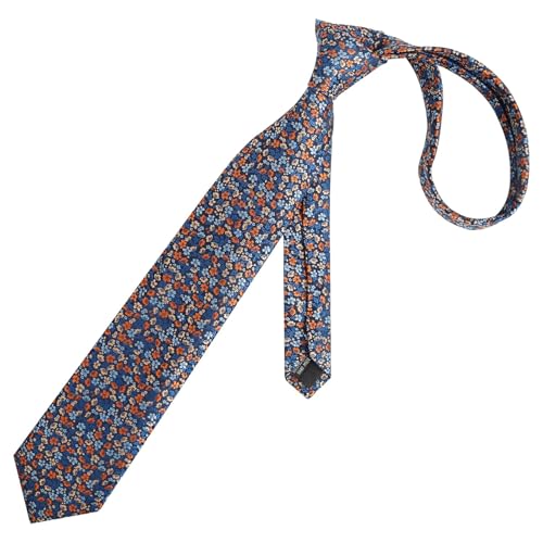 Image of Alizeal Mens 3.15inches Exquisite Floral Tie with Small Flower Printed Pocket Square