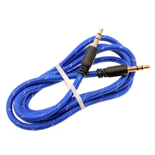 Cable auxiliar jack 3.5 mm azul 1 m trenzado miniatura 1