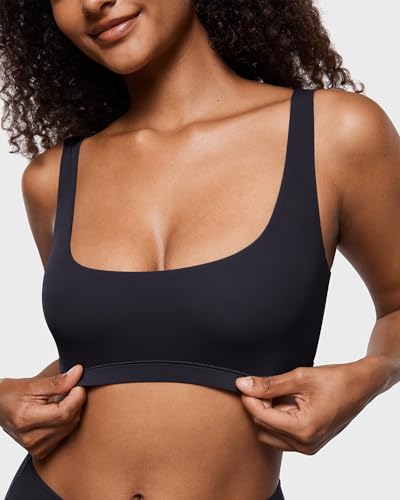 INLYRIC Women's Inbarely Soft Bralettes Scoop Neck Seamless Unlined Comfortable Double Layer Bralette4