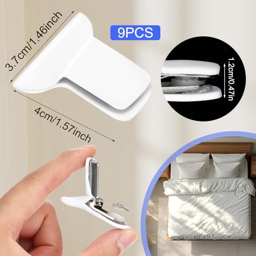 Tyqour 8 Stück Bettdeckenhalter Gepolsterte Bettdecken Clips Duvet Clips Bettdecke Klammern Bettlaken Befestigungsclip Verhindern das Verrutschen der Bettdecke Bettzubehör