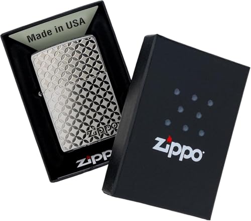 Encendedor Zippo con placa metálica plateada miniatura 6