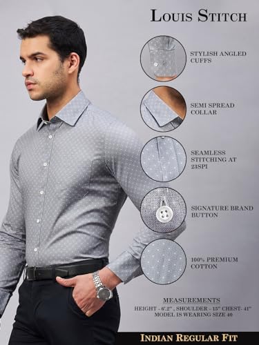 Image of LOUIS STITCH Men's Cotton Regular Fit Shirt (ST-GRP1)